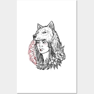 Wolf huntress Posters and Art